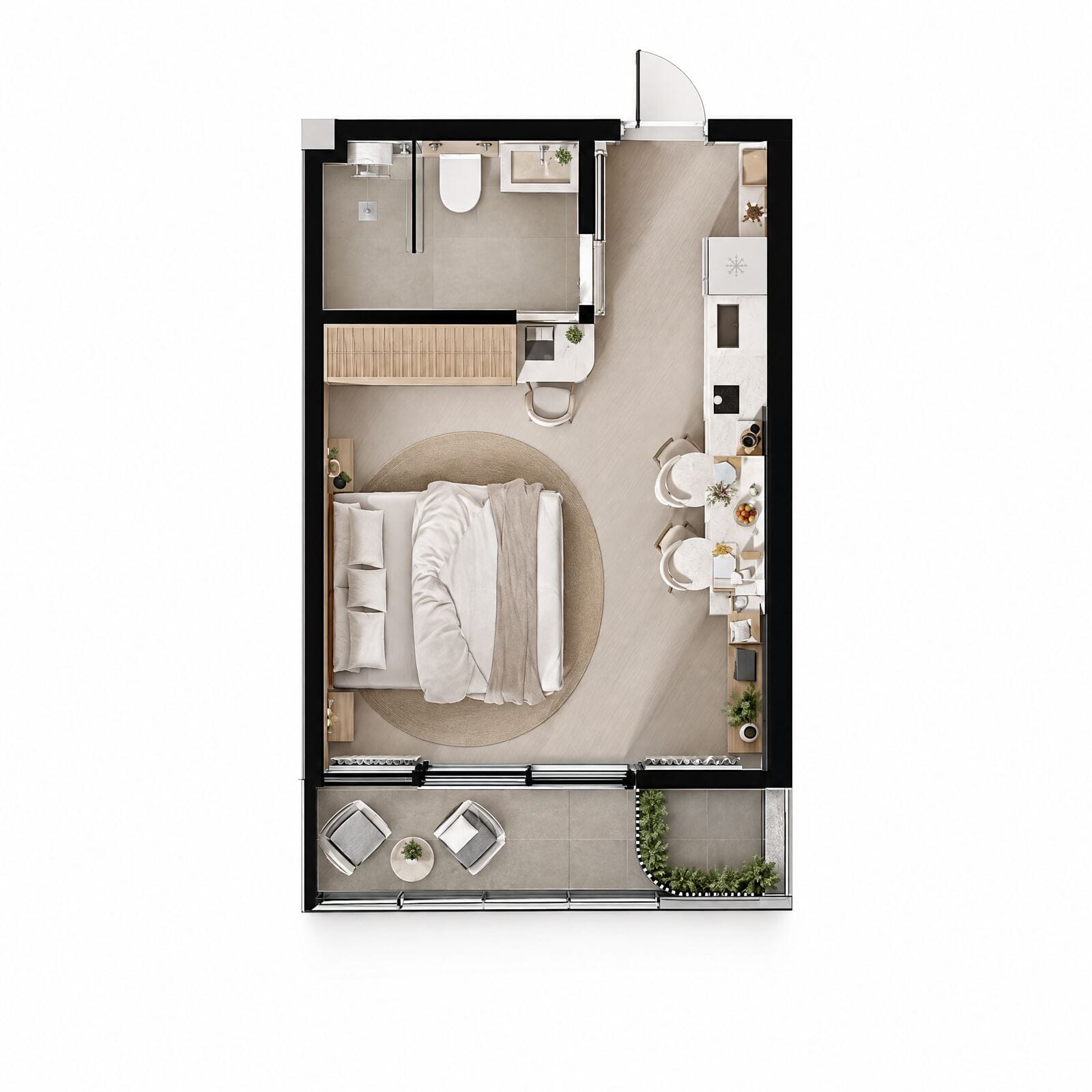 Millennium Condominium, Пхукет, Банг Тао — Студия