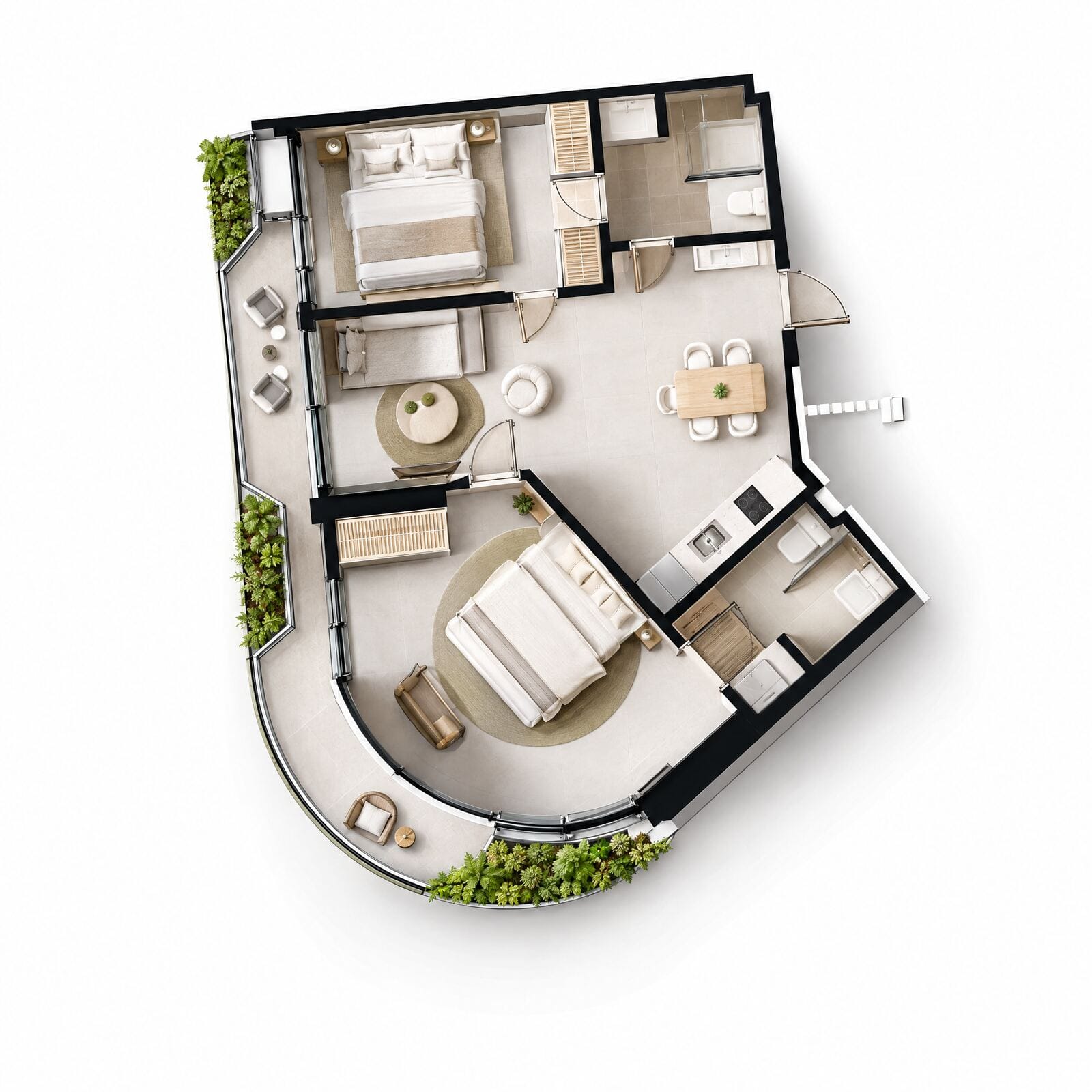 Millennium Condominium, Пхукет, Банг Тао — Две спальни