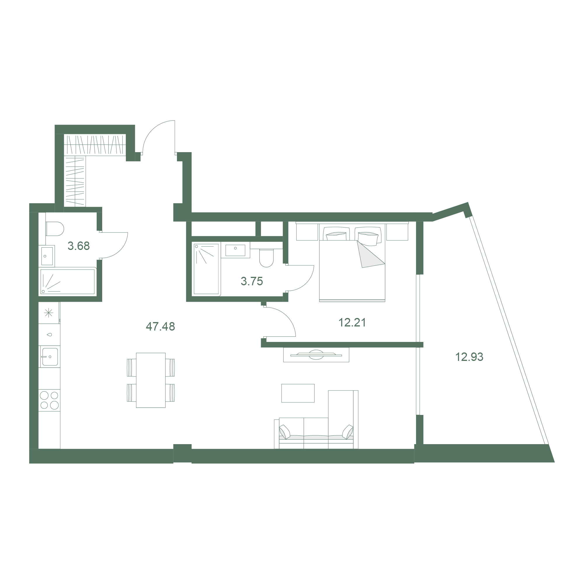 Планировка: Студия в ЖК «Дарсан», 80 м², №609