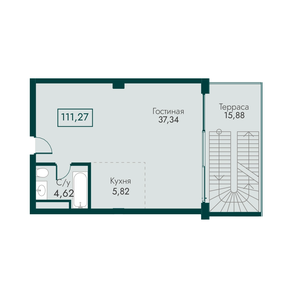 Планировка: Апартаменты в ЖК «Массандра Парк», 111,3 м², №180