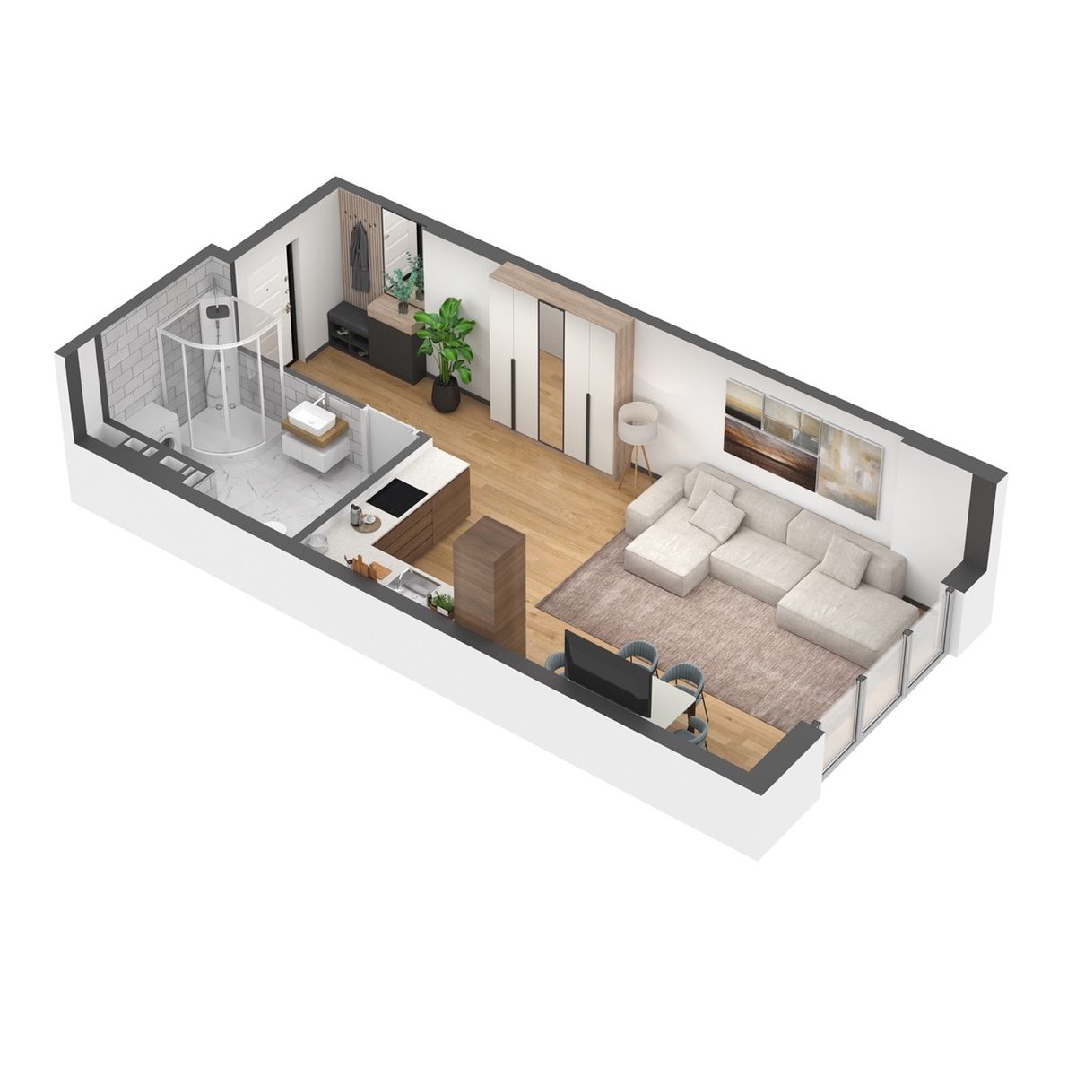 Планировка: 2-комнатная в ЖК «SkyPlaza 5.0», 71,2 м², №109