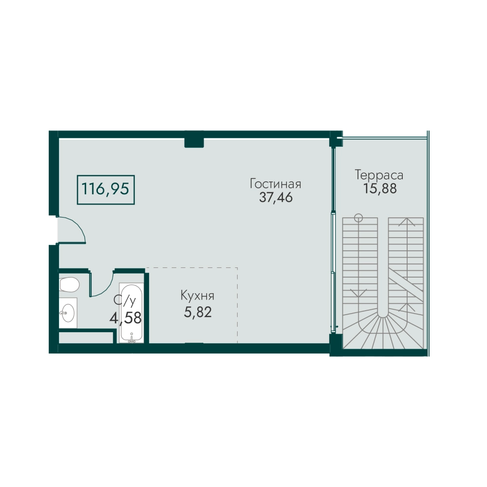Планировка: Апартаменты в ЖК «Массандра Парк», 117 м², №178