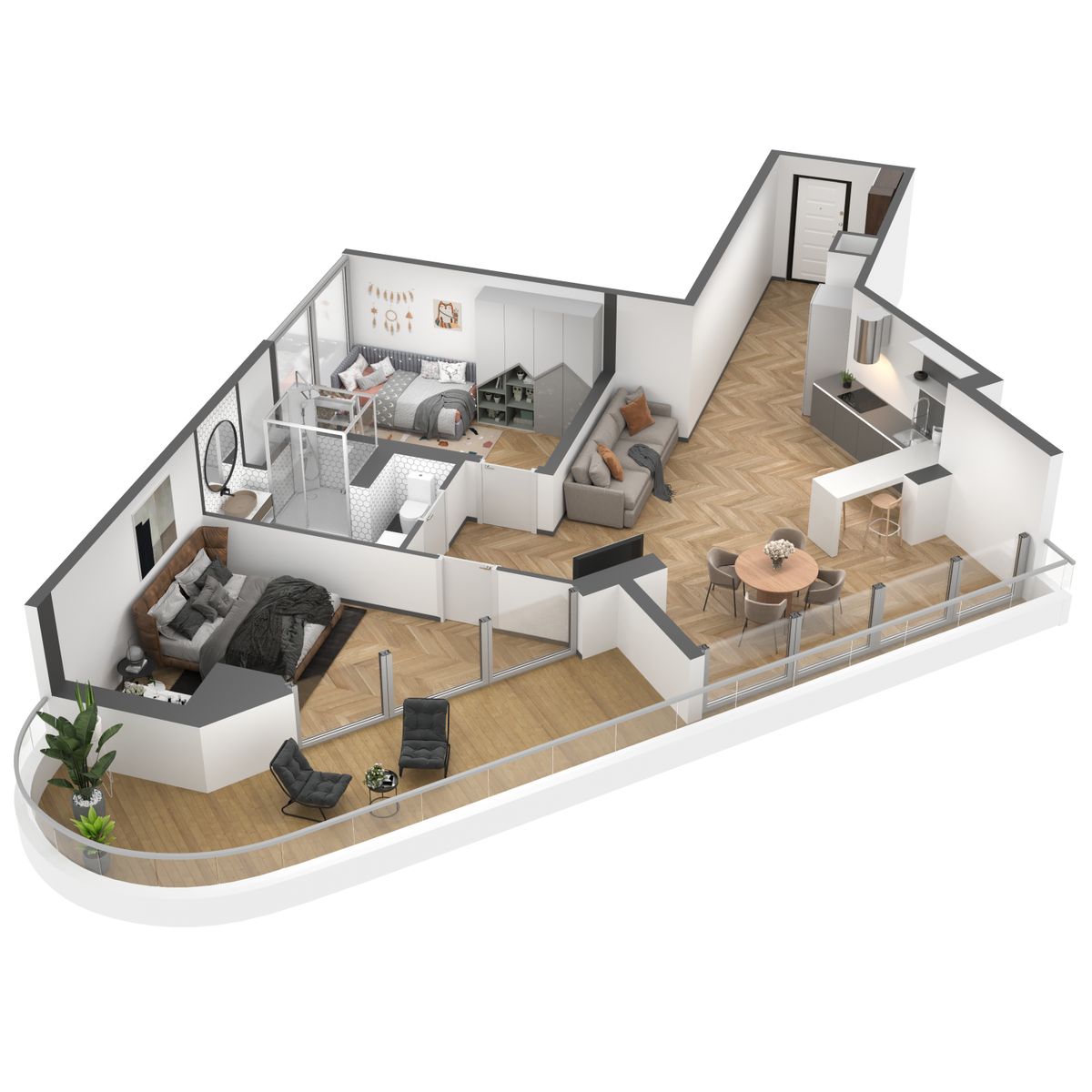 Планировка: 3-комнатная в ЖК «SkyPlaza 4.0», 170 м², №501
