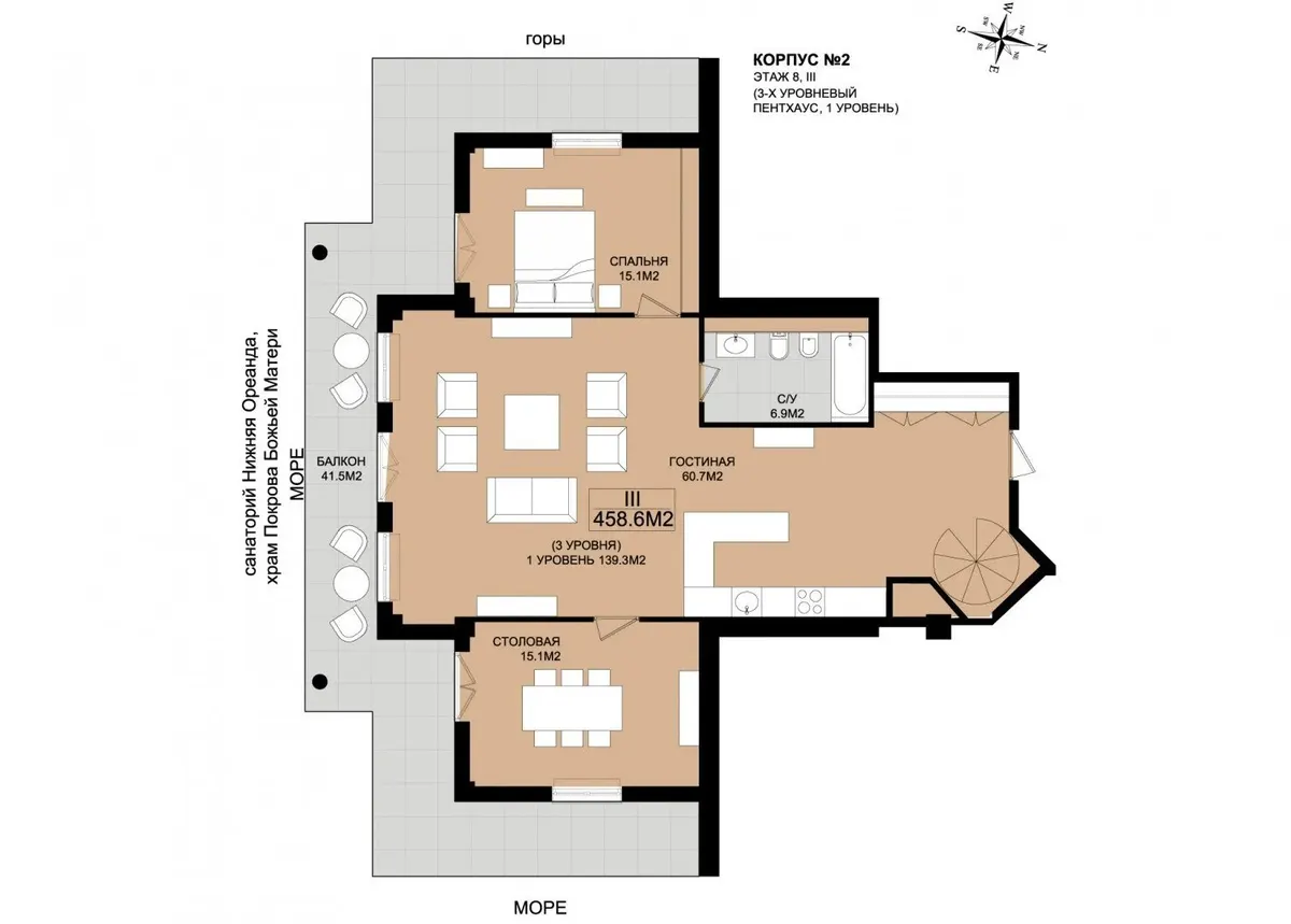 4-комнатная квартира в Нижней Ореанде, 459 м² — фото 25