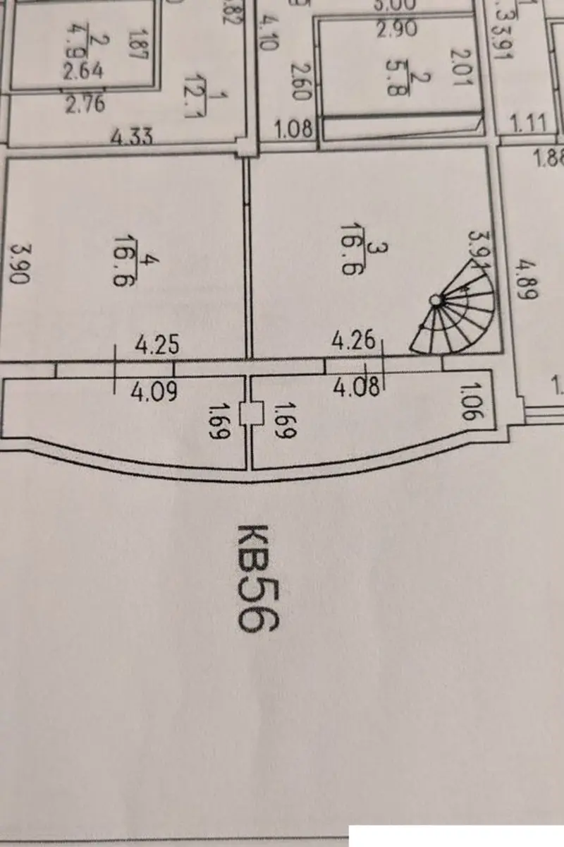 Трёхкомнатная квартира в Гурзуфе, 102,1 м²