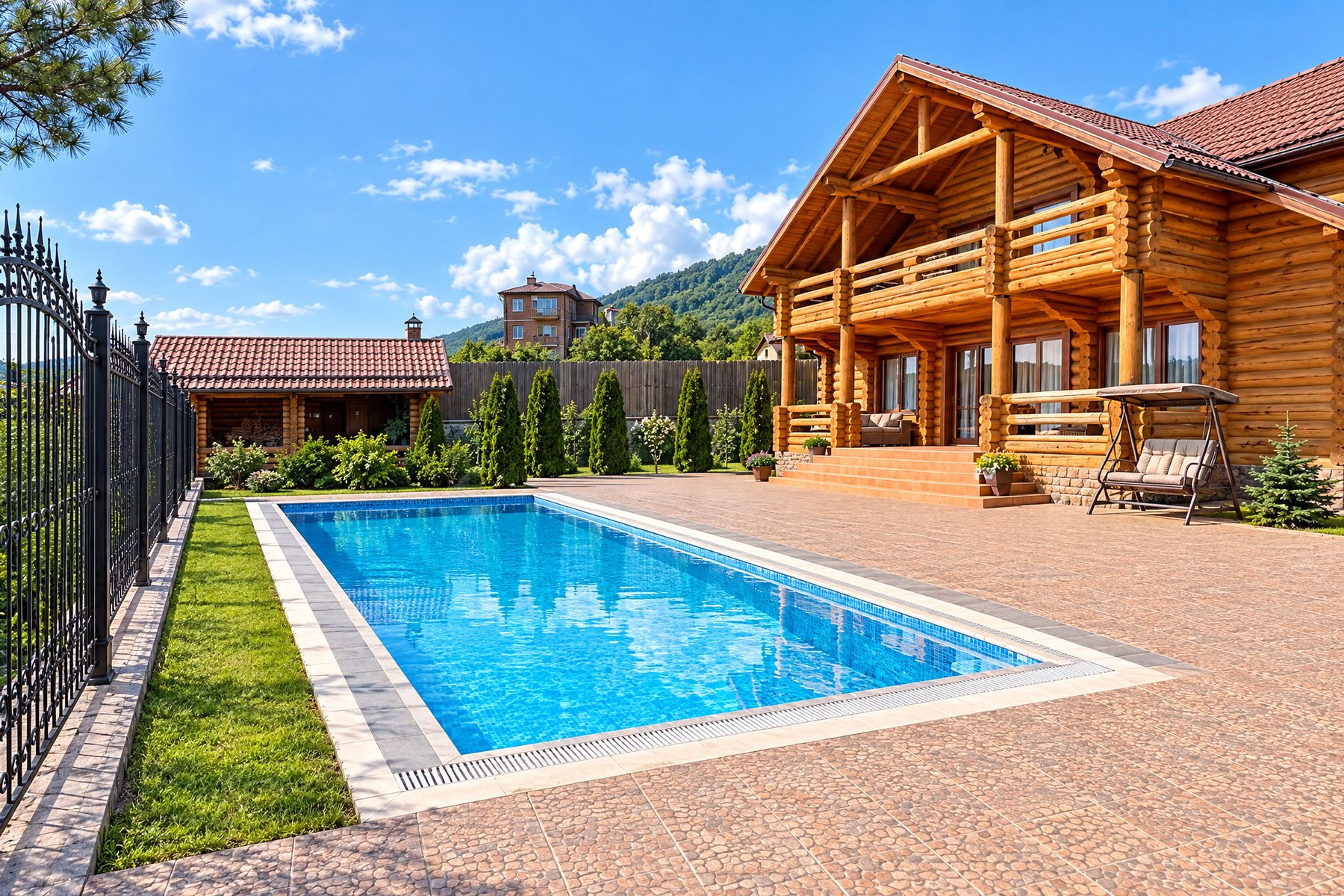 Дом из цилиндрованного бруса, 300 м², участок 15 сот.