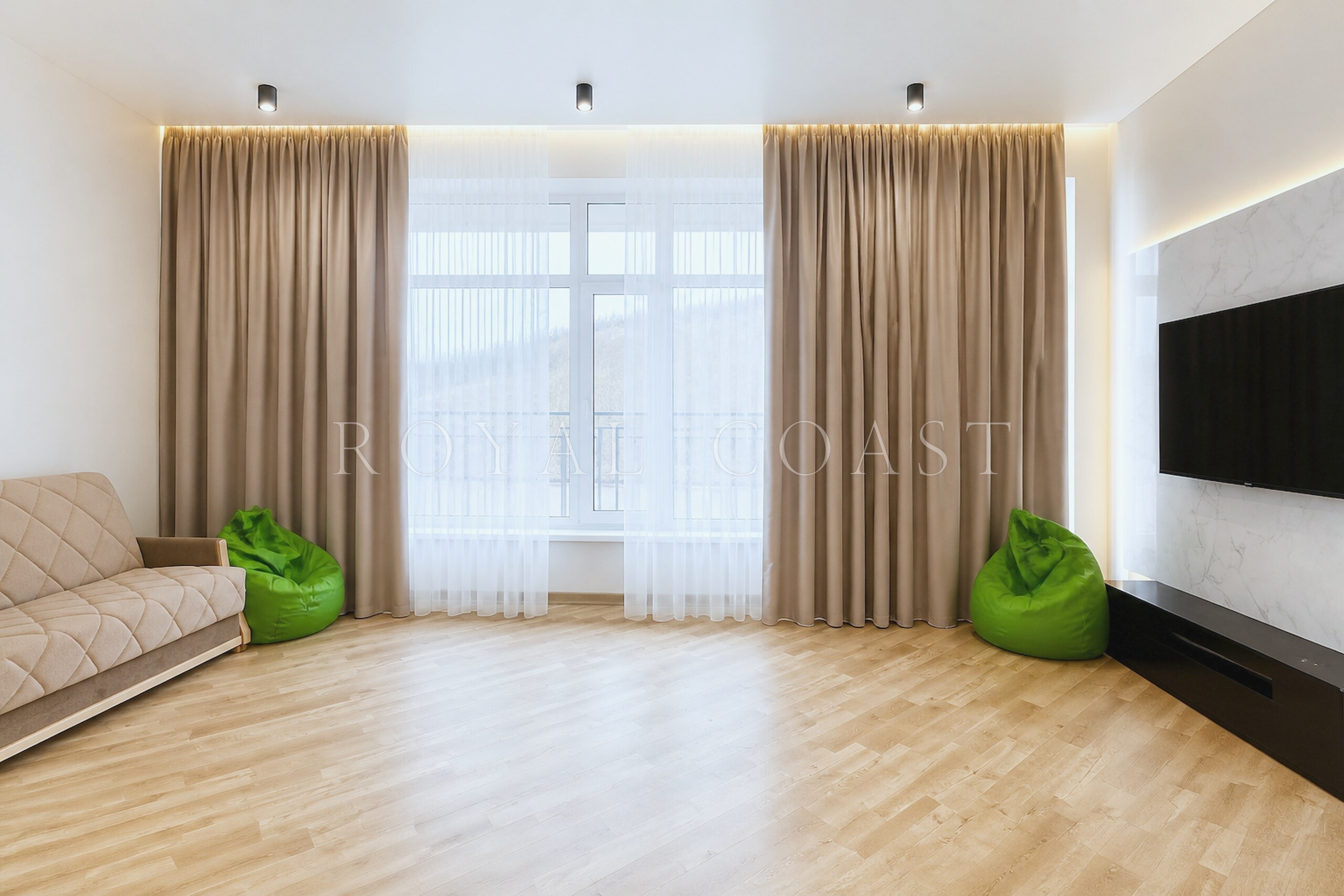 Двухкомнатные апартаменты в Ливадии, 60.5 м²