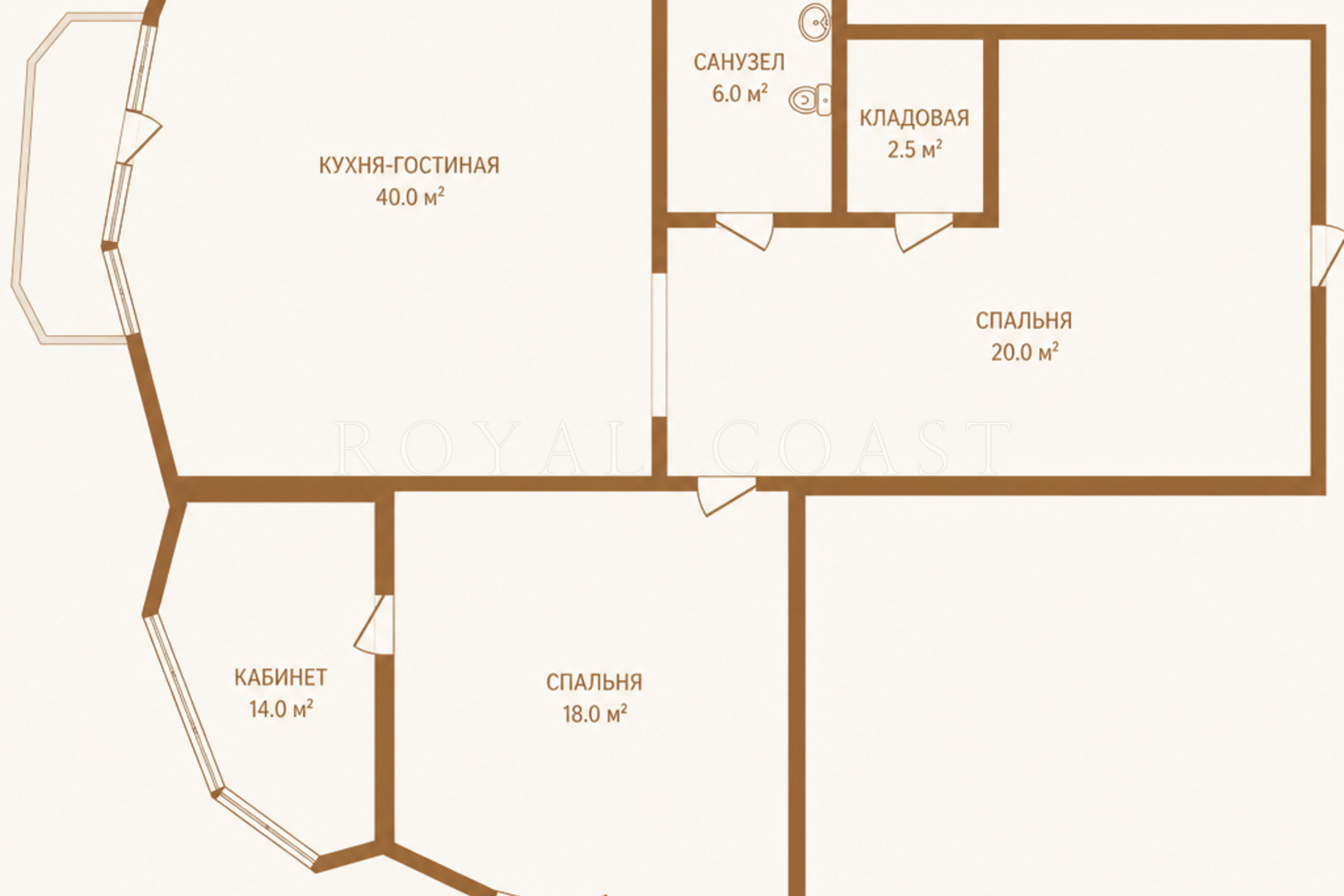 Двухкомнатная квартира в Ялте, 105.1 м² — фото 39